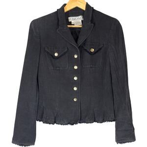 100% Silk Lady Jack Washed Black Carlisle Size 6 Classic Minimalist Lightweight